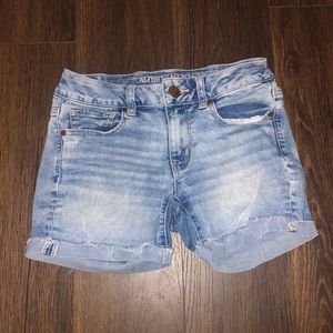 American Eagle light blue denim shorts
